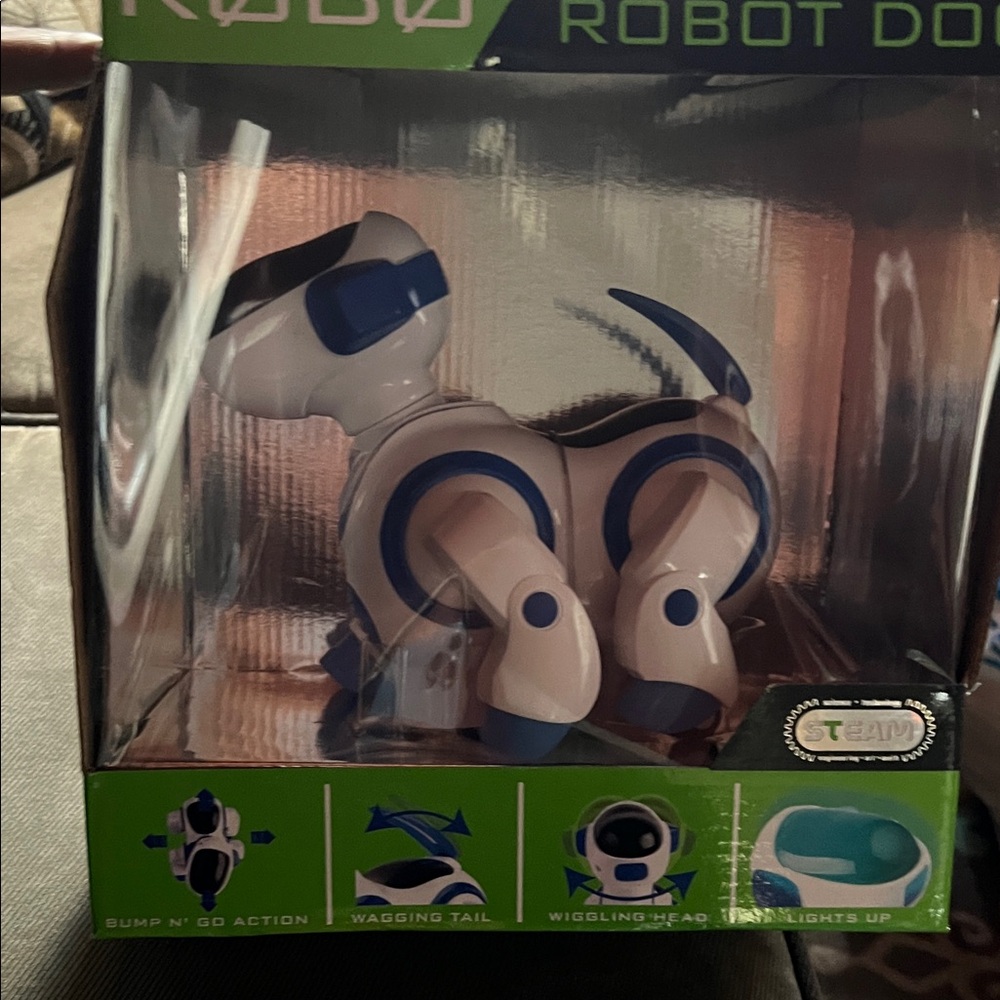 Interactive Robot Dog Toy - Blue and White